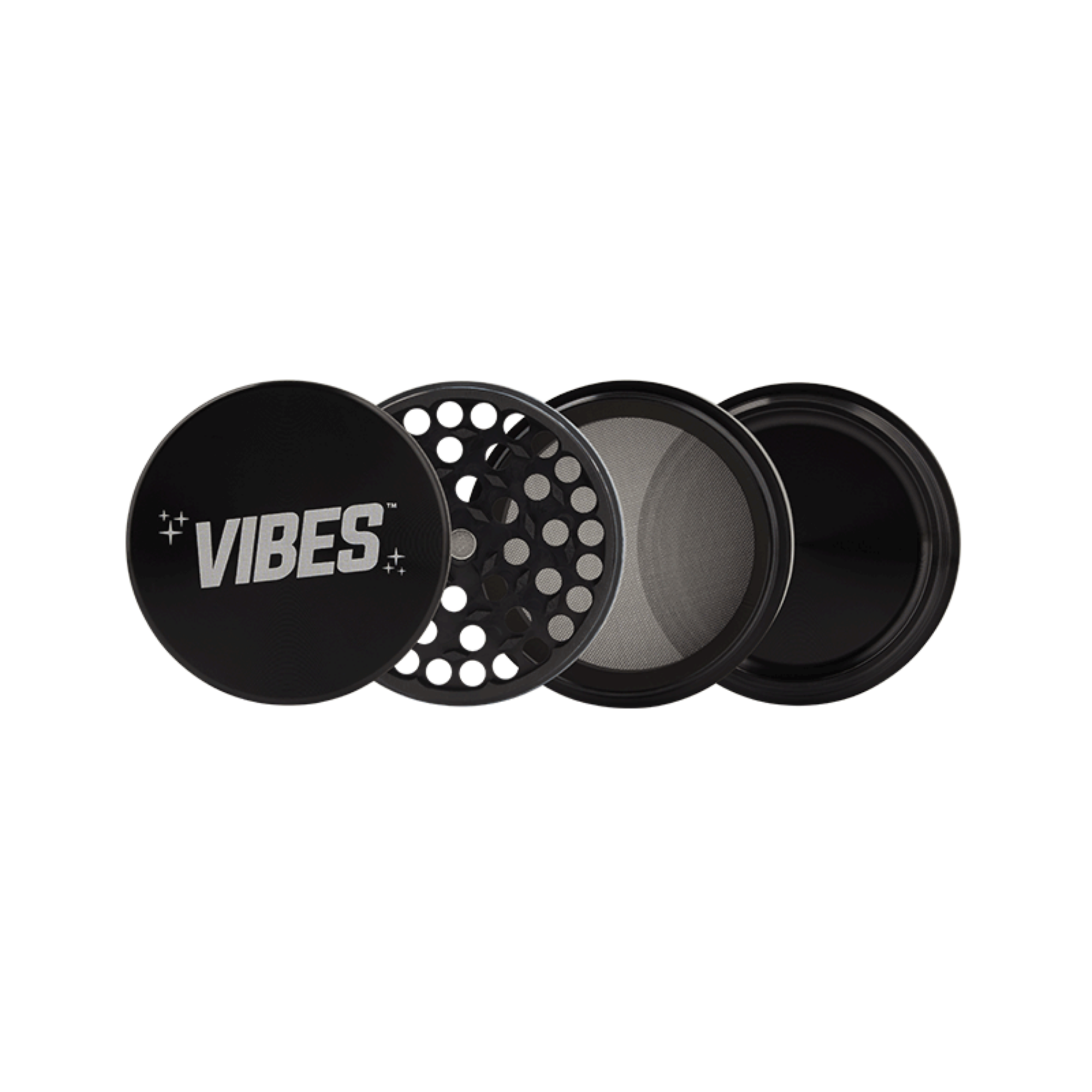 Vibes x Aerospaced: Aluminium 4 Piece Grinder 2.5” - Black