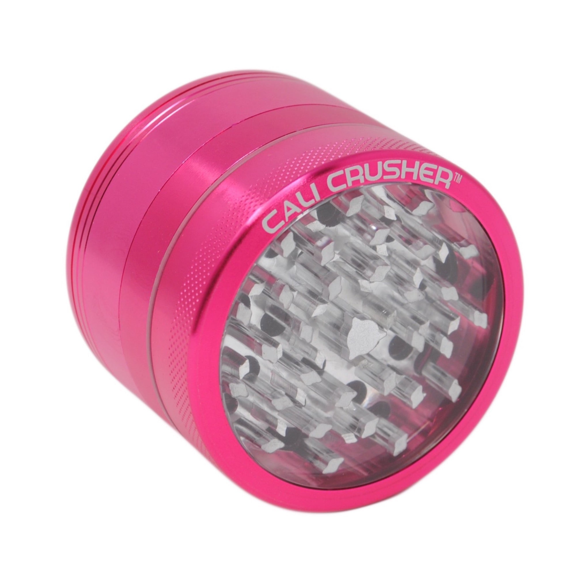 Cali Crusher®: 2" 4 Piece Clear Top Grinder - Pink